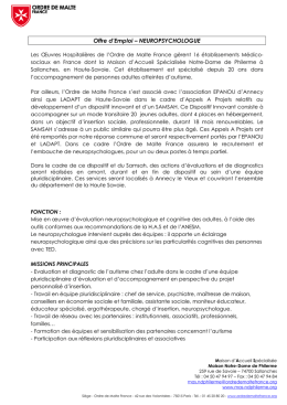 Offre d`Emploi &ndash; NEUROPSYCHOLOGUE - CRA Rhone