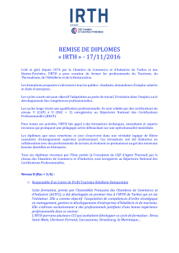 remise de diplomes « irth » - 17/11/2016 - Tarbes