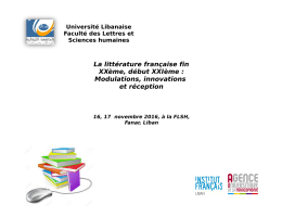 La littérature française fin XXème, début XXIème