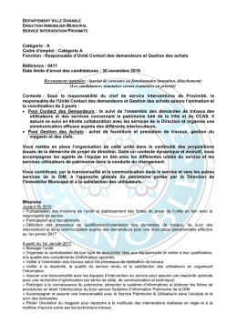 Responsable d`Unité Contact des demandeurs