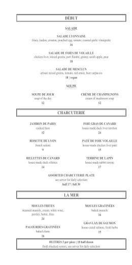 d&eacute;but charcuterie la mer