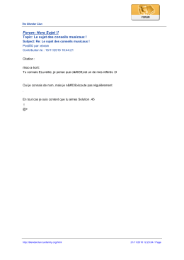 Forum: Hors Sujet - The Blender Clan