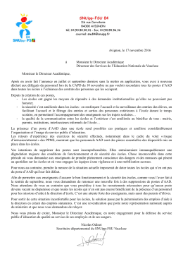Avignon, le 17 novembre 2016 à Monsieur le - SNUipp-FSU