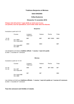 Informations-horaires - Saint Brice Athlétisme