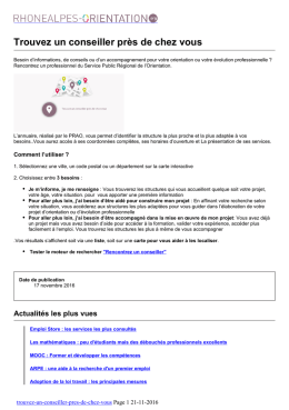 RhoneAlpes-Orientation.org - Trouvez un conseiller pr&egrave;s de chez vous