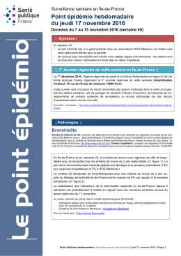 Point au 17 novembre 2016 - InVS