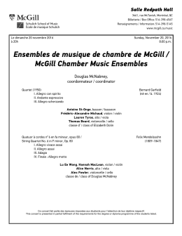 Ensembles de musique de chambre de McGill / McGill Chamber