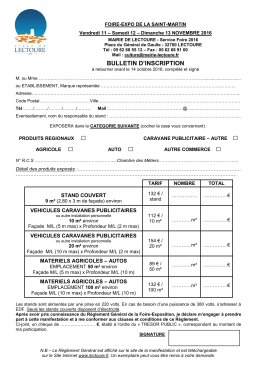 Foire expo bulletin d`inscription