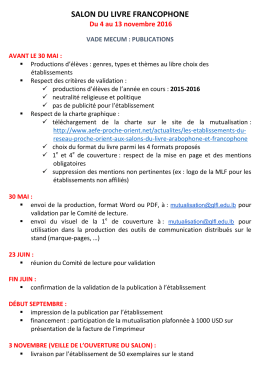 salon du livre francophone - AEFE Proche