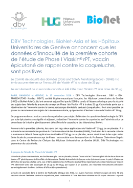 DBV Technologies, BioNet-Asia et les H&ocirc;pitaux