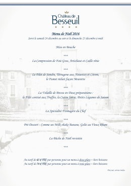 Menus de F&ecirc;tes