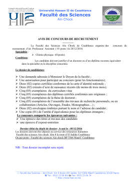 Facult&eacute; des Sciences A&iuml;n Chock Casablanca