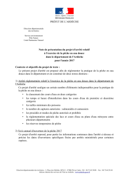 note de présentation arrêté pêche 2017