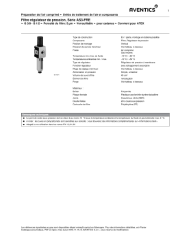 Filtre r&eacute;gulateur de pression, S&eacute;rie AS3-FRE