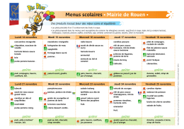 Menu de la restauration scolaire