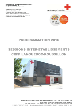 Calendrier des sessions de formation 2016