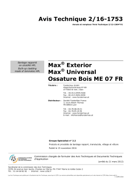 Avis Technique 2/16-1753 Max Exterior Max Universal