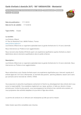 Garde d`enfants &agrave; domicile