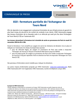 A10 : fermeture partielle de l`échangeur de Tours