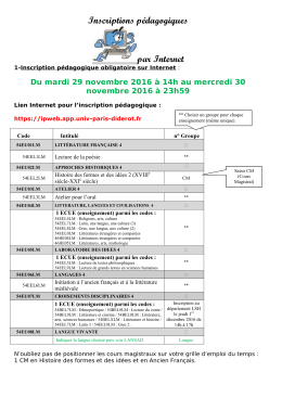 Inscriptions p&eacute;dagogiques par Internet