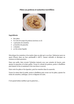 Pâtes au potiron et noisettes torréfiées