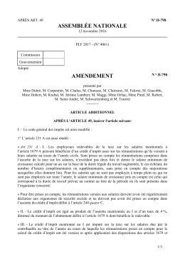 ASSEMBL&Eacute;E NATIONALE AMENDEMENT