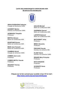 HDR Science Economiques