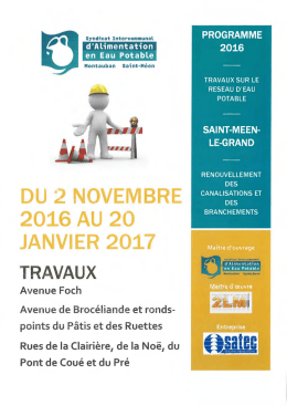 Travaux novembre 2016 - Ville de Saint Méen le Grand