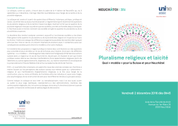 Pluralisme religieux et laïcité