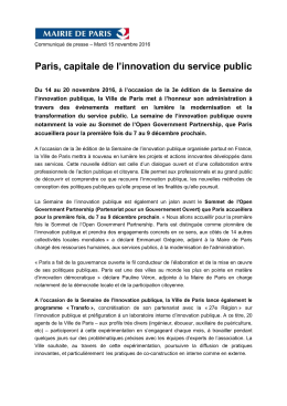 Paris, capitale de l`innovation du service public