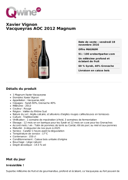 Xavier Vignon Vacqueyras AOC 2012 Magnum
