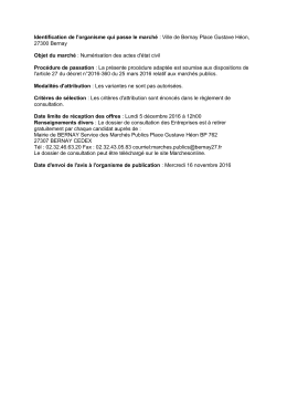 Identification de l`organisme qui passe le marché : Ville de Bernay