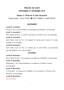 planning marche des escargots 2016