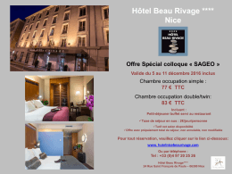Offre spéciale : Hôtel Beau Rivage
