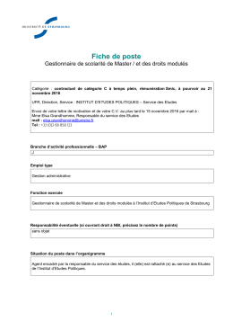 Modèle de fiche de poste