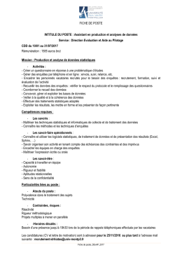 Fiche de poste &agrave; t&eacute;l&eacute;charger