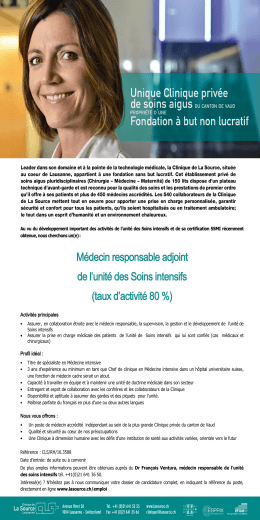 télécharger l`annonce - Clinique de la Source