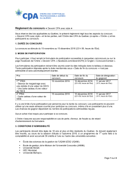 Règlement du concours "Devenir CPA avec style"