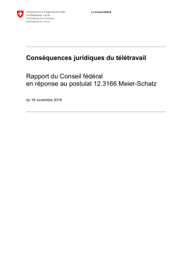 Rapport du Conseil f&eacute;d&eacute;ral