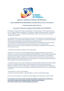 R&egrave;glement &laquo; PASSION DE LA MUSIQUE CONTEMPORAINE