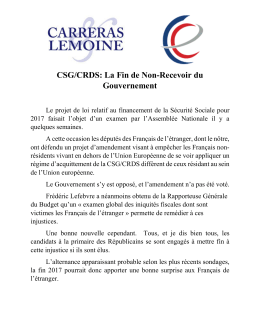 CSG/CRDS: La Fin de Non-Recevoir du