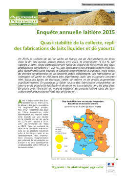 Enquête annuelle laitière 2015 - Agreste