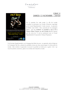 "Clinc" (Communiqu&eacute;) - Lourdes