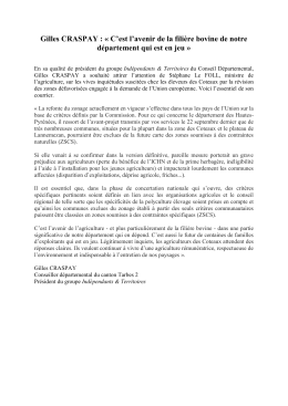 Gilles CRASPAY : &laquo; C`est l`avenir de la fili&egrave;re bovine - Tarbes