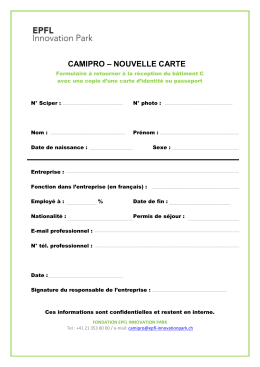 camipro &ndash; nouvelle carte