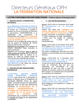 Lettre 343 du 12 Novembre 2016