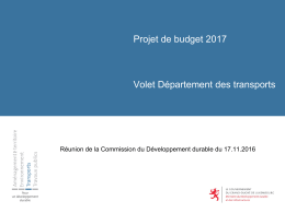 Projet de budget 2017 - CDD - Volet Transports