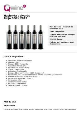 Hacienda Valvarés Rioja DOCa 2012