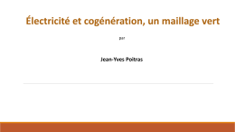 Électricité et cogénération: un maillage vert, par M. Jean