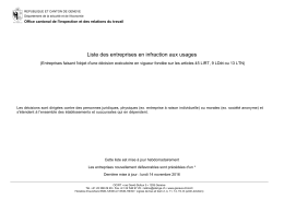 Liste des entreprises en infraction aux usages
